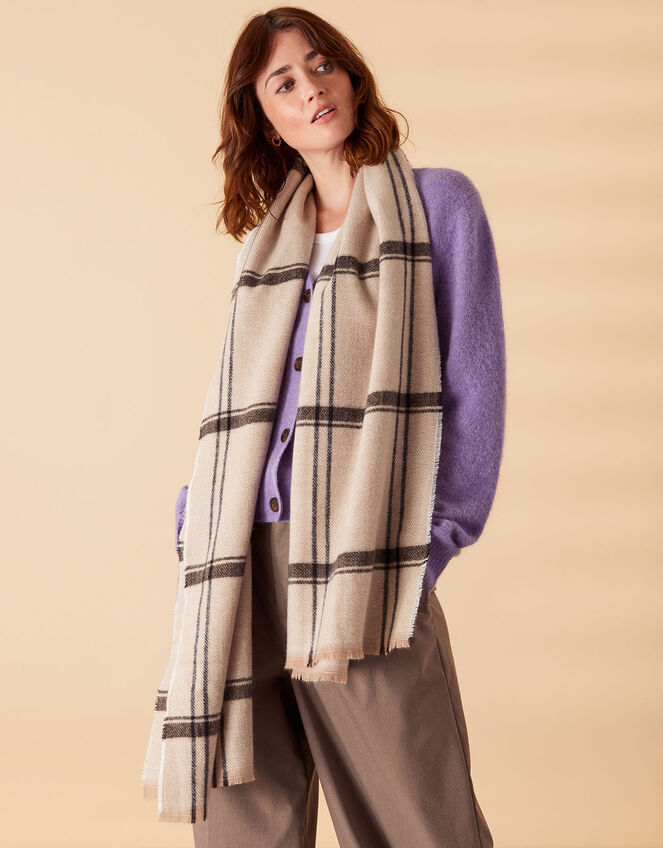 Check Blanket Scarf, , large