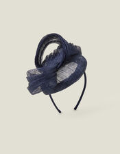 Peggy Pill Box Fascinator, Blue (NAVY), large