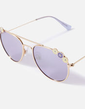 Girls Daisy Aviator Sunglasses with Case, , large