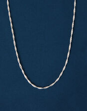 Sterling Silver-Plated Twist Chain Necklace, , large