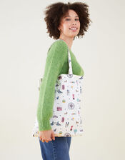 London Printed Shopper Bag, , large