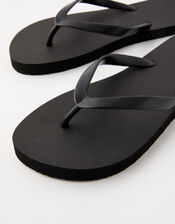 Plain Flip Flops, Black (BLACK), large