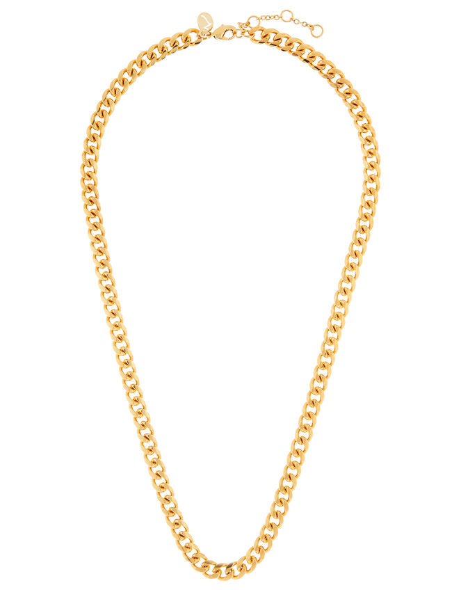 Gold-Plated Chunky Curb Chain Necklace, , large