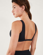 Square Neck Bikini Top, Black (BLACK), large