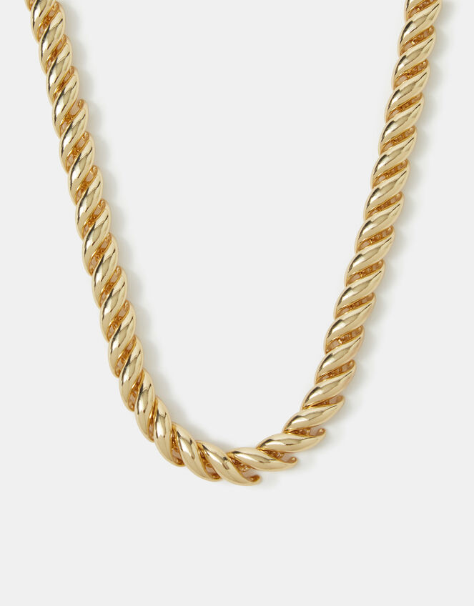 14ct Gold-Plated Twisted Wave Necklace, , large