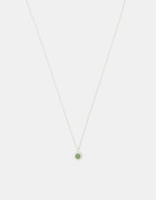 Sterling Silver Healing Stone Pendant Necklace, Green (GREEN), large