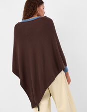 Knit Poncho, Brown (CHOCOLATE), large