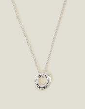 Sterling Silver-Plated Chunky Pendant Necklace, , large