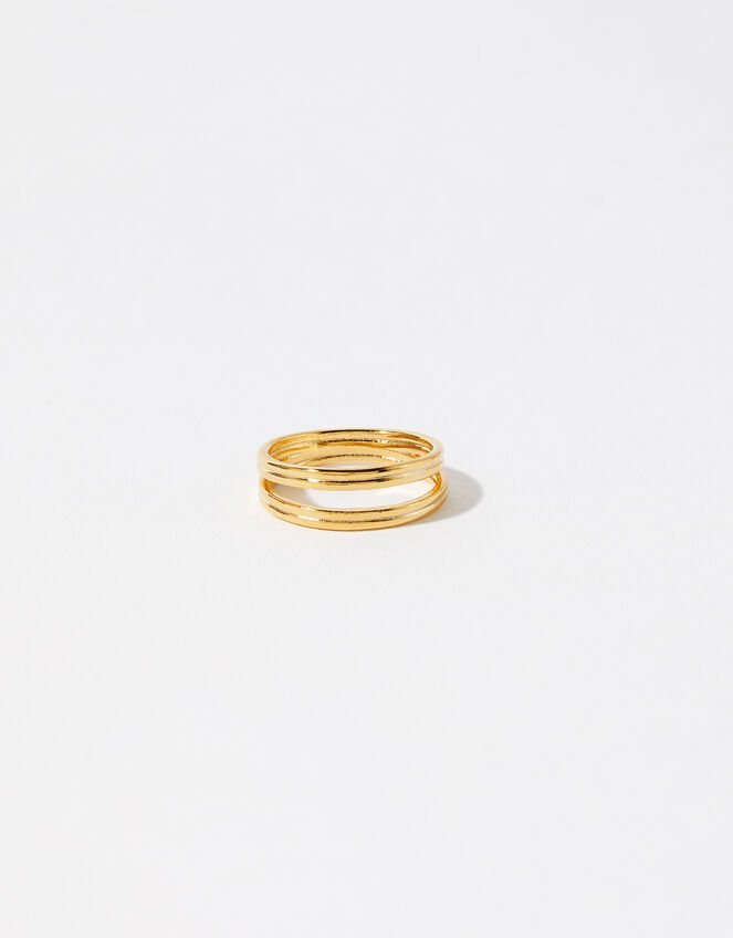 Gold-Plated Double Band Ring, Gold (GOLD), large