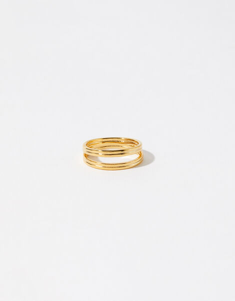 Gold-Plated Double Band Ring Gold, Gold (GOLD), large