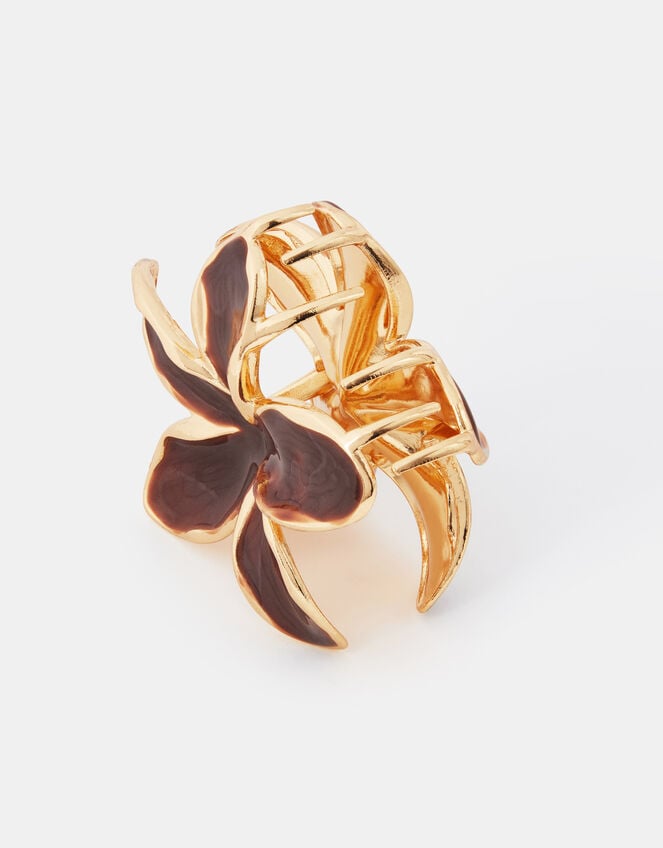 Tropical Flower Metal Claw Clip, , large