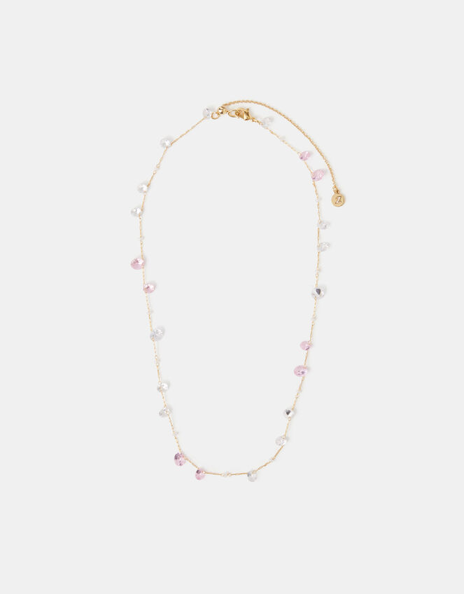 14ct Gold-Plated Multi Stone Necklace, , large