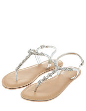 Reno Silver Embellished Sandals, Silver (SILVER), large