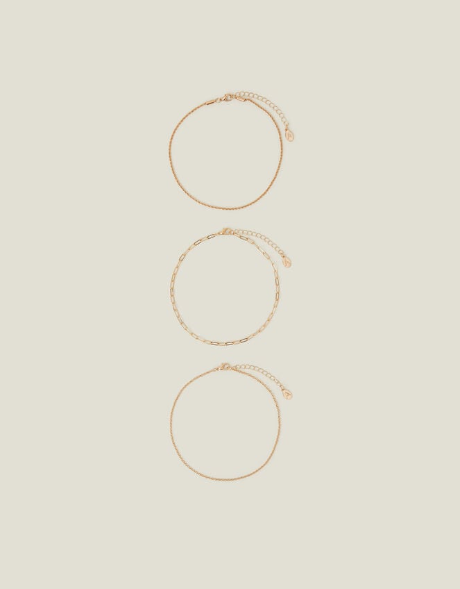 Chain Choker Necklace Set of Three, , large