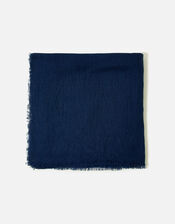Lightweight Scarf in Linen Blend, Blue (NAVY), large