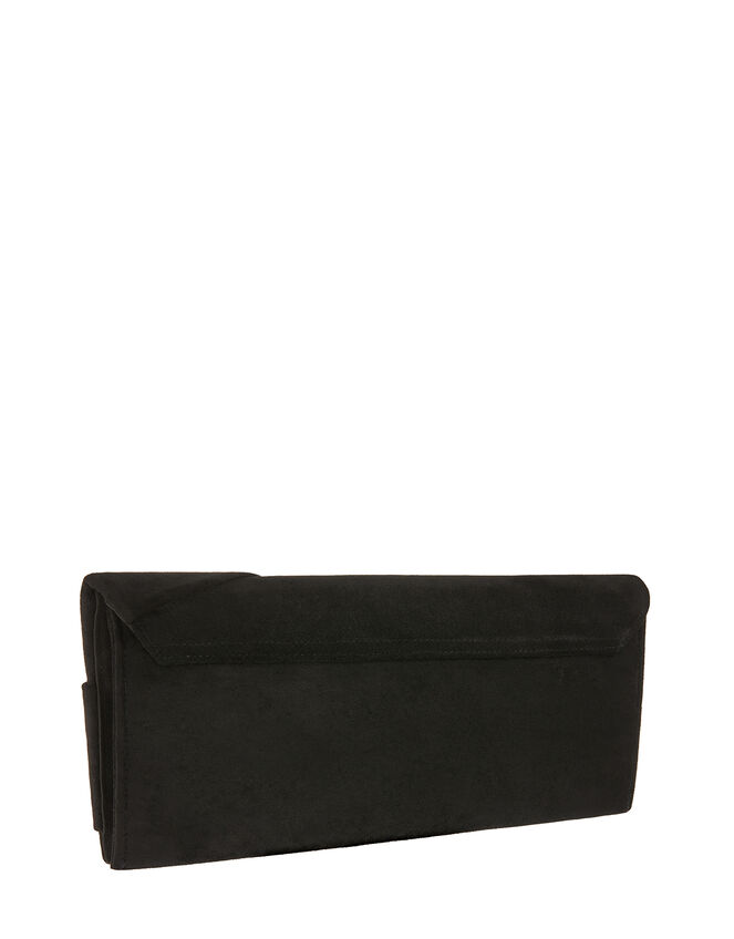 Suedette Bow Clutch Bag, , large