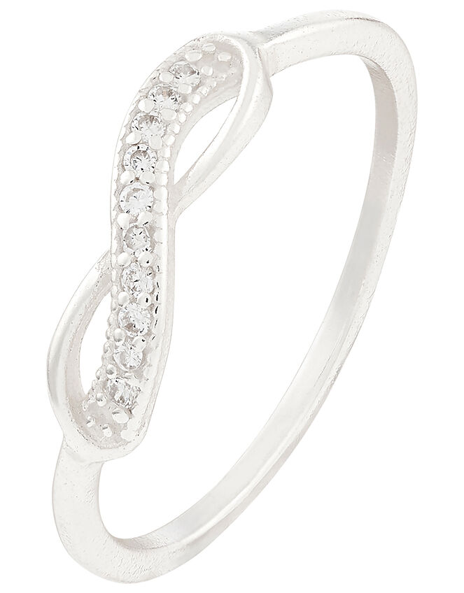 Sterling Silver Infinity Ring, Silver (ST SILVER), large
