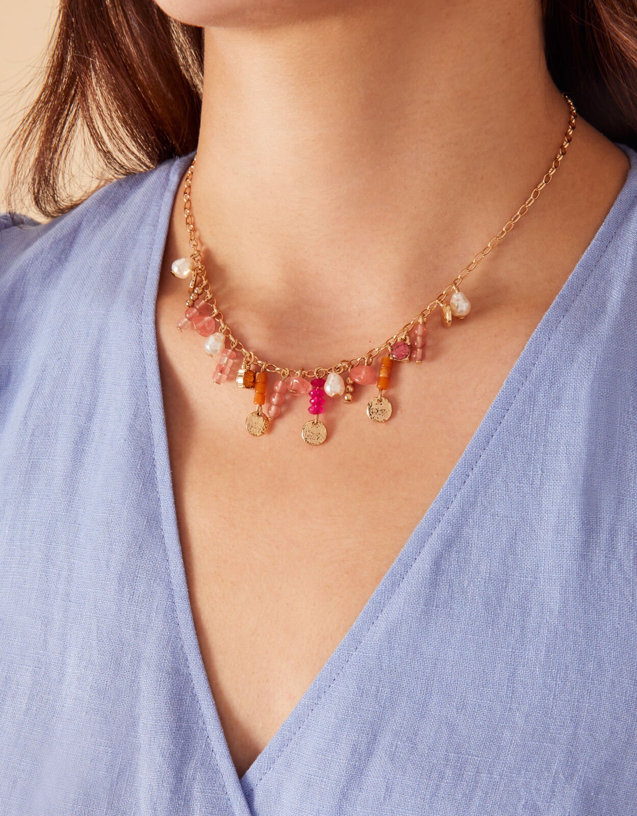 Beaded deals drop necklace