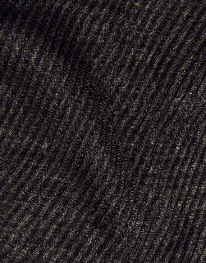 Lightweight Pleated Scarf, Black (BLACK), large