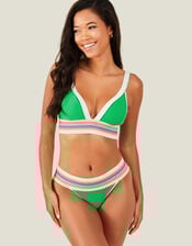 Ricrac Trim Bikini Top, Green (GREEN), large