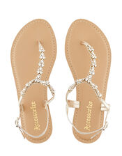 Reno Silver Embellished Sandals, White (CRYSTAL), large