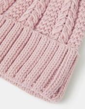 Faux Fur Pom Beanie Hat, Pink (PINK), large