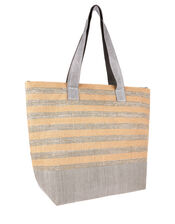 Glitter Stripe Tote Bag with Matching Pouch., , large