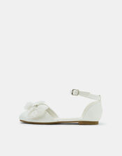 Girls Sequin Bow Flats , Ivory (IVORY), large