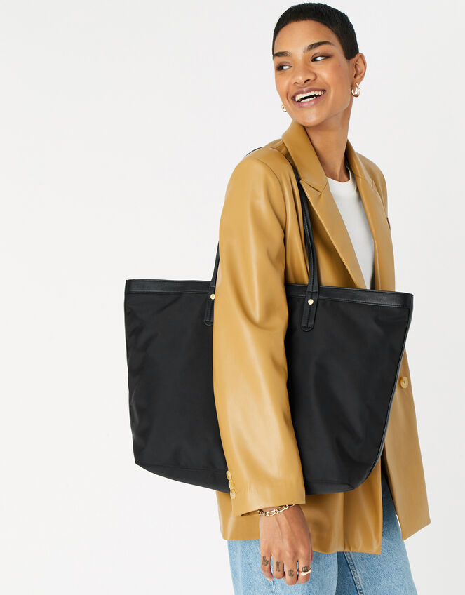 Tiffany Nylon Tote Bag, Black (BLACK), large