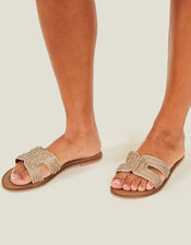Bella Beaded Sliders, Gold (GOLD), large