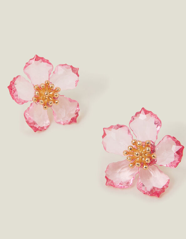 Resin Flower Statement Stud Earrings, , large