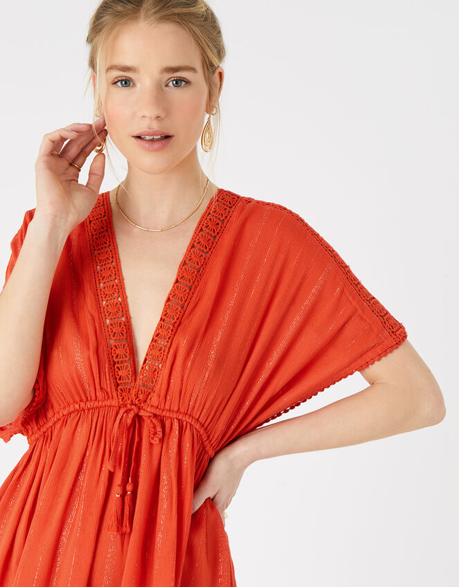Lurex Kaftan with LENZING™ ECOVERO™, Red (RED), large