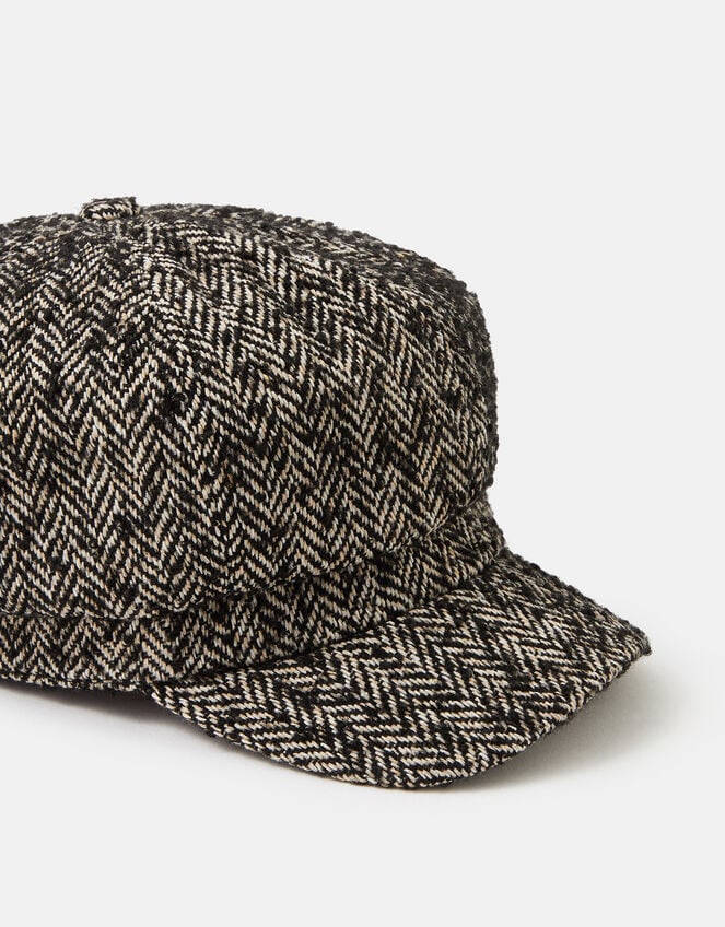 Herringbone Baker Boy Hat, , large