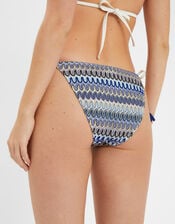 Zig-Zag Stitch Tie Bikini Bottoms, Blue (BLUE), large