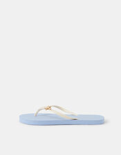 Stripe Starfish Flip Flops, Blue (BLUE), large