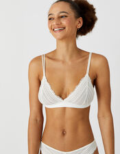 Geometric Lace Bralette, Cream (CREAM), large