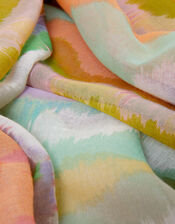 Blurred Wave Print Scarf, , large