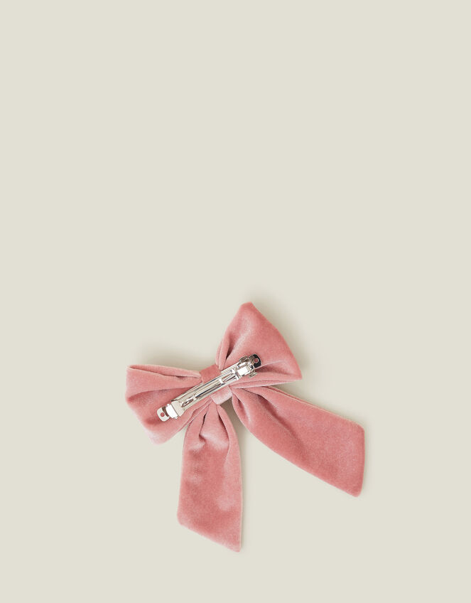Kids Velvet Bow Barrette Clip, , large