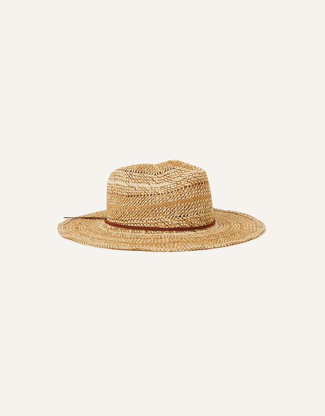 Two-Tone Weave Straw Hat, , large
