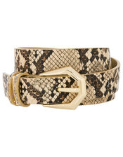 Snake Print Belt, Nude (NUDE), large