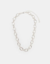 Chunky Oval Link Chain Necklace, Silver (SILVER), large