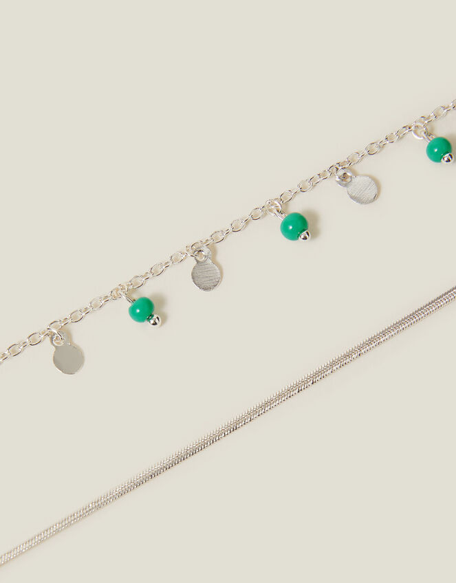 2-Pack Charm Chain Anklets, , large