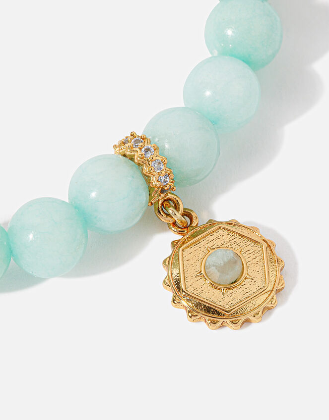 14ct Gold-Plated Power Stone Amazonite Bracelet, , large