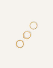 14ct Gold-Plated Celestial Stacking Rings Set of Three, Gold (GOLD), large
