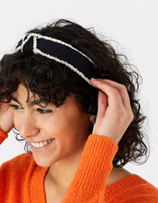 Monochrome Beaded Headband, , large