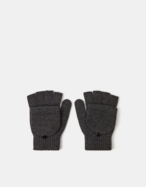 Plain Capped Gloves, Grey (GREY), large