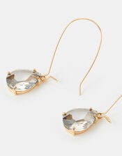 Teardrop Crystal Wire Drop Earrings, , large