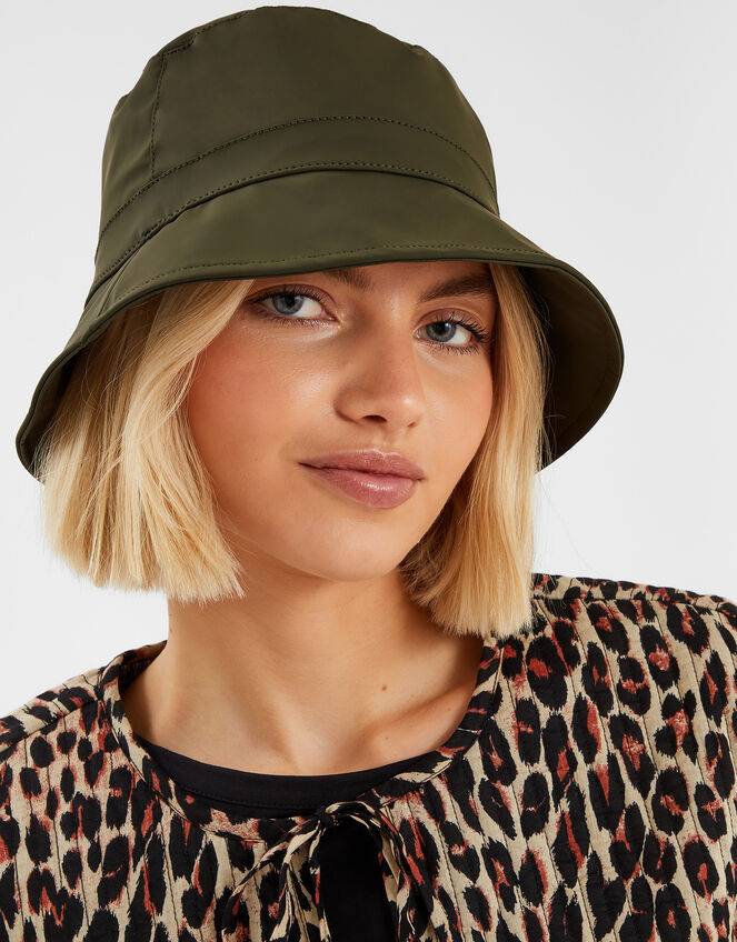 Water-Resistant Rain Hat, Green (KHAKI), large
