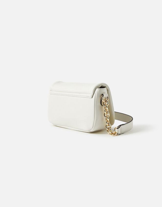 Charli Chain Cross-Body Bag, White (WHITE), large
