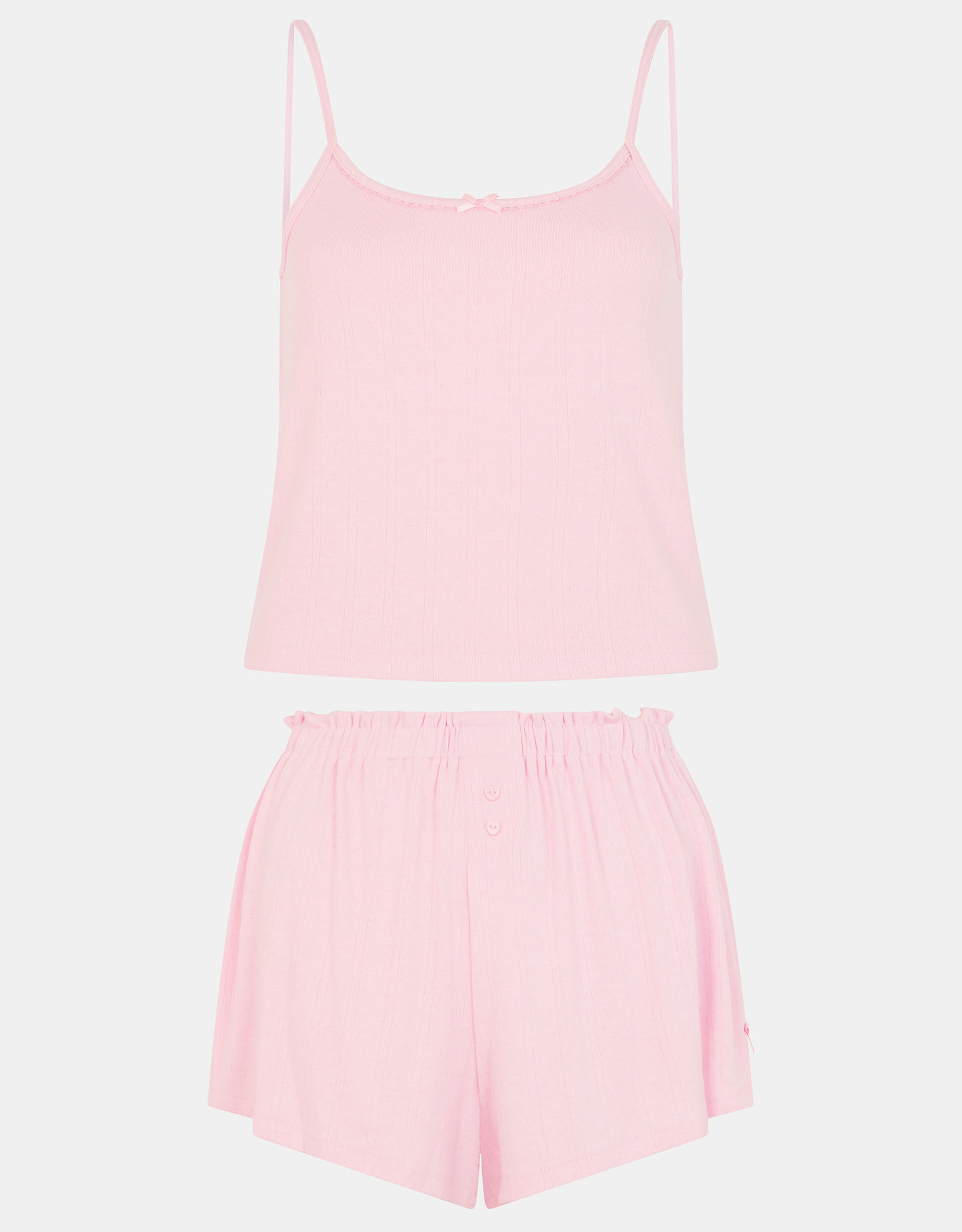 Pointelle Vest Short Pyjama Set , Pink (PINK), large